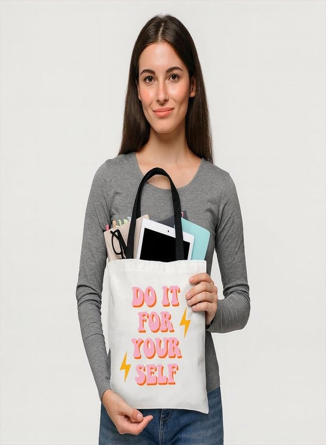 PrintingZone حقيبة تسوق بيضاء من PrintingZone مزودة بسحاب، حقائب قماشية مطبوعة بتصميمات مميزة للنساء، سعة كبيرة، حقيبة تسوق للتسوق، الجامعة، السفر، حقيبة يد قماشية للجنسين (VWB46) - Image 3
